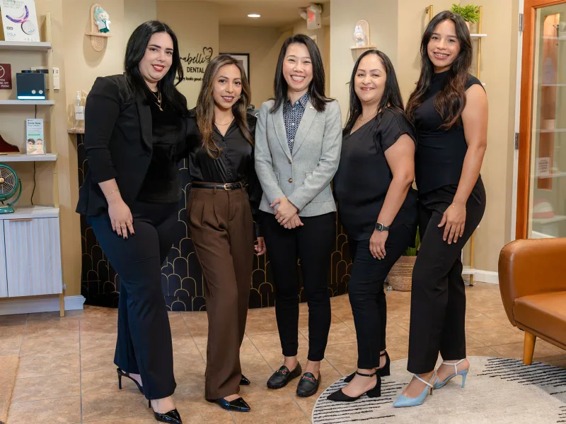 The Carabelli Dental team standing together at the Orlando practice.